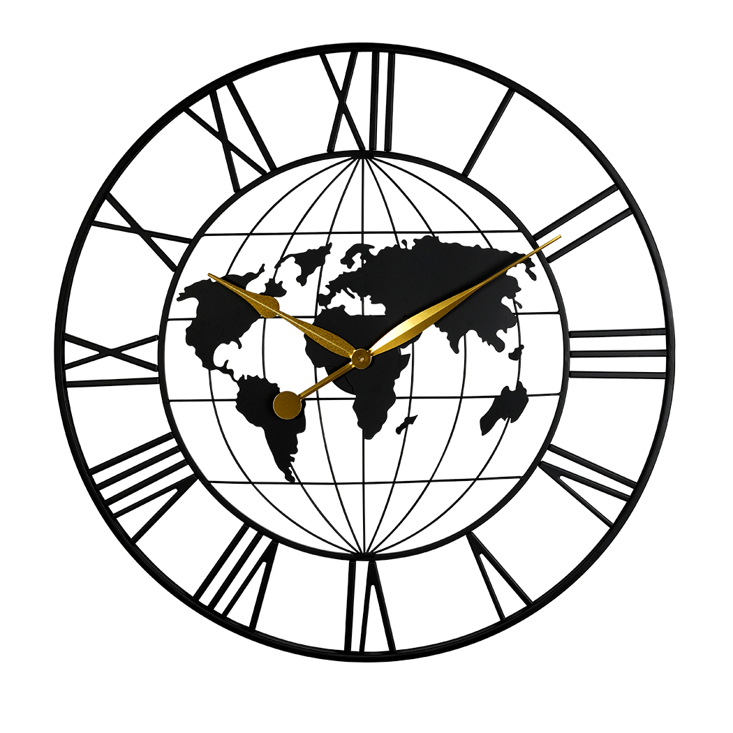 Yezi 75cm Large Wall Clock Roman Numeral Home Black-1954802451848761352