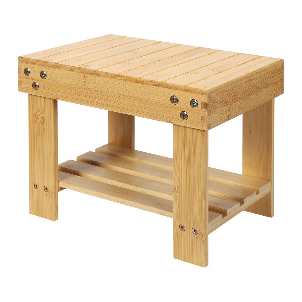 Levede Bamboo Step Stool Non-Slip Foot Storage Chair-1973193592314925064