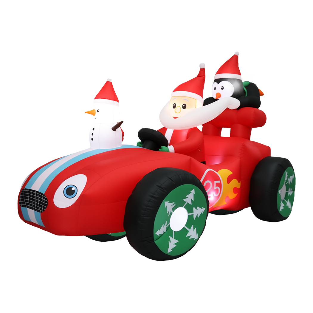 Santaco Christmas Inflatable 2.4M Santa Racing Sleigh-1973194173783871496