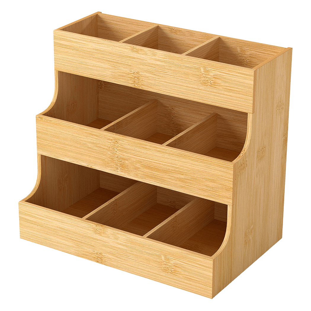 Toque Vertical Bamboo Tea Organizer Holds 180 Tea Bags-1973193601324290056