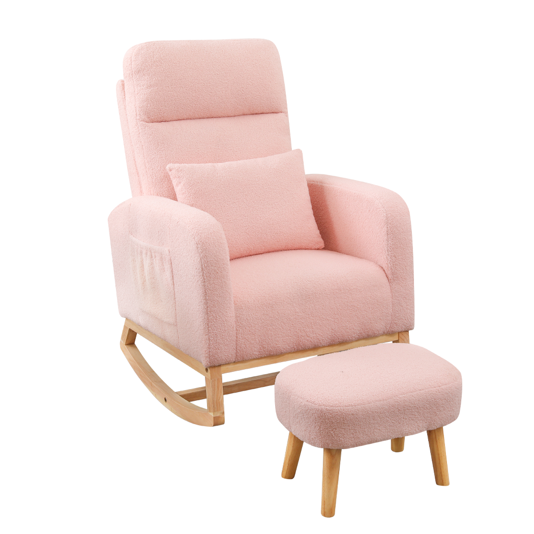 Levede Rocking Chair Ottoman Footrest With Side Pocket-1954802459775995912