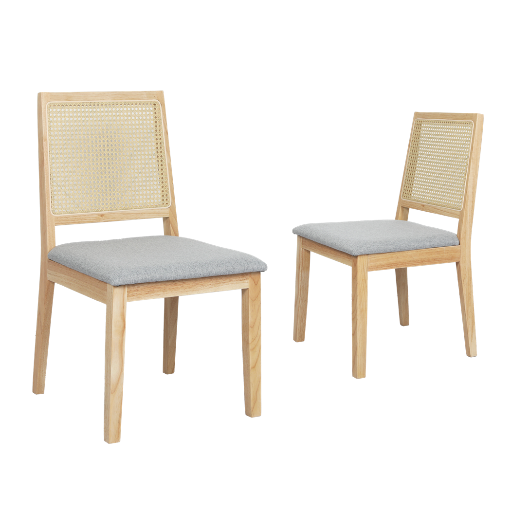 Levede 2x Rattan Dining Chair Solid Wood Lounge-1954802458693865480