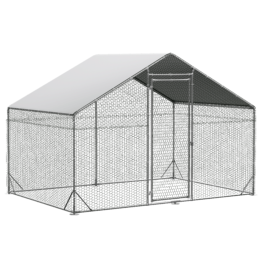 Pawz 200x300x194cm Large Metal Walk-in Chicken Coop Cage-1954802466965032968