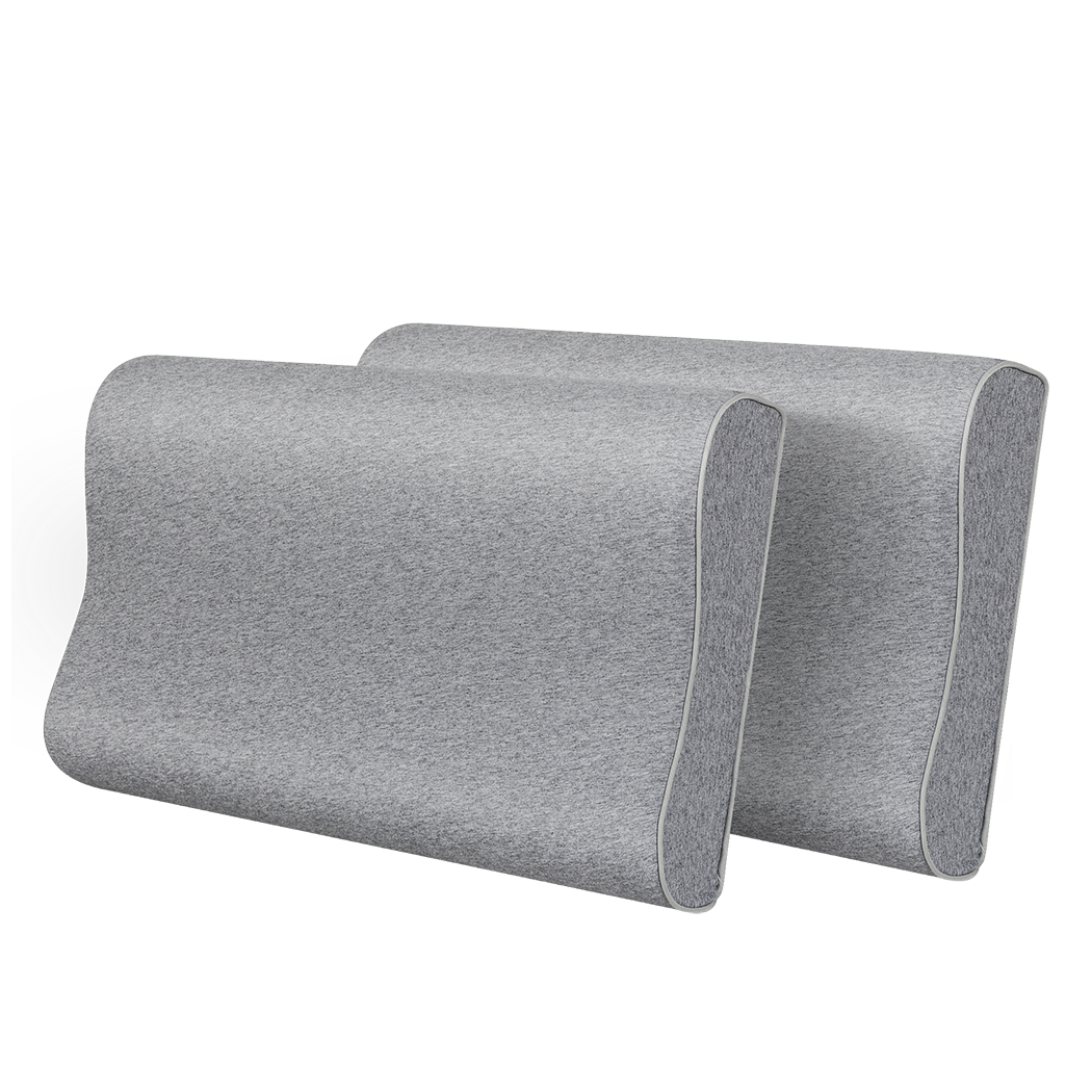 Dreamz Memory Foam Pillow Pillowcase Supprt Grey Rebound-1954802476674846728