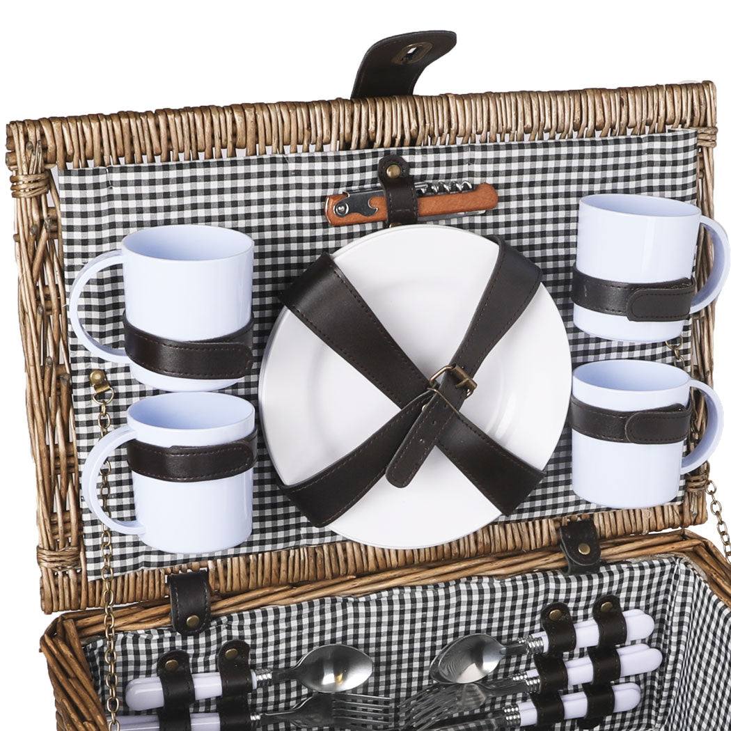 4 Person Picnic Basket Baskets Set Outdoor-1954802902056964100