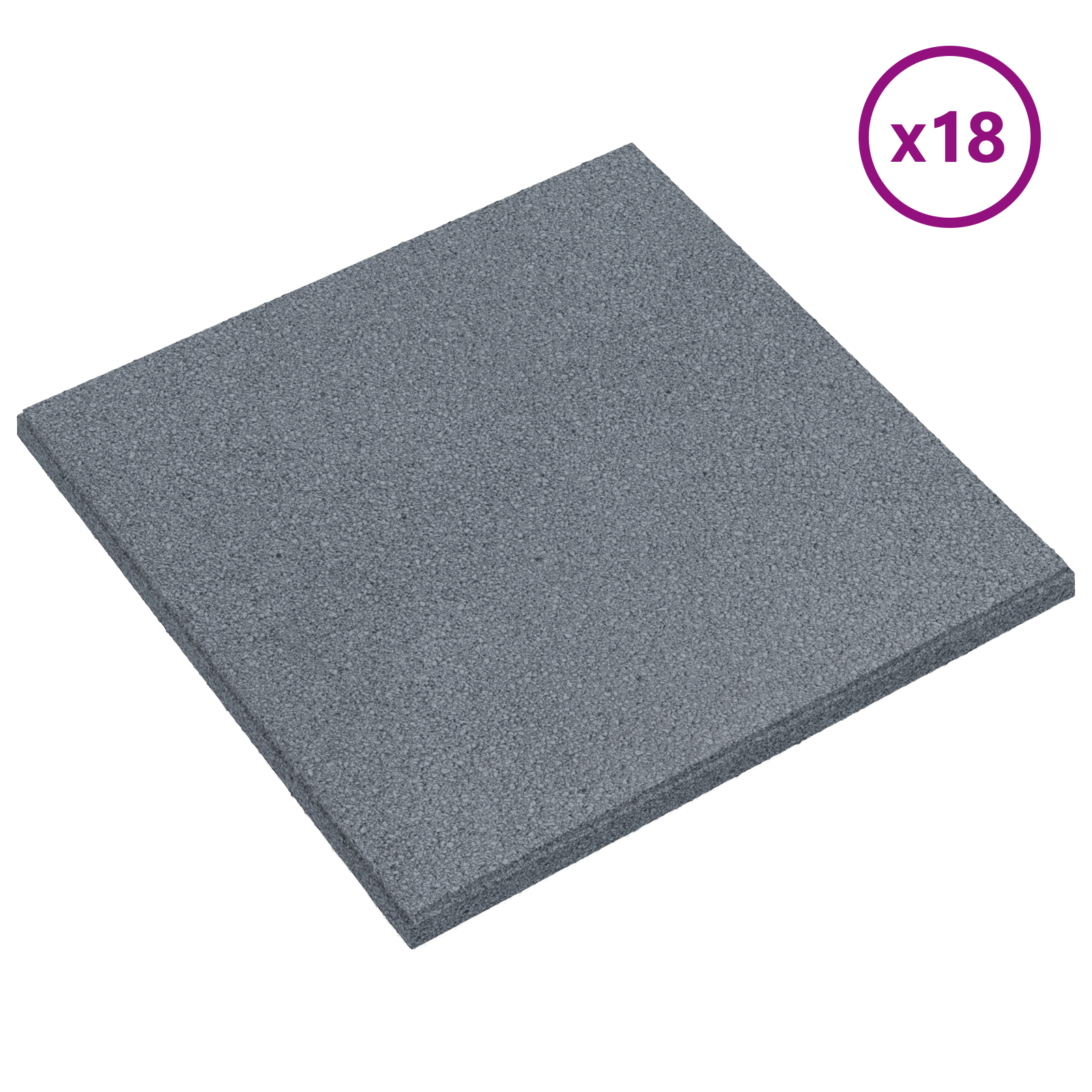 Fall Protection Tiles 18 pcs Grey 50 x 50 cm Rubber