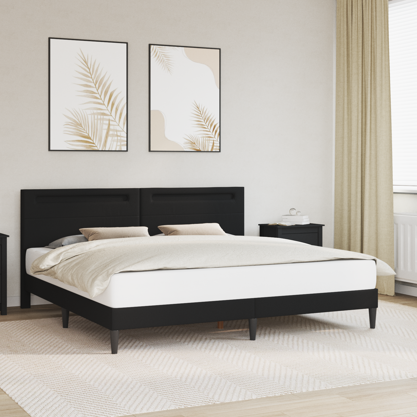 Bed Frame Black 180 x 200 cm Faux Leather