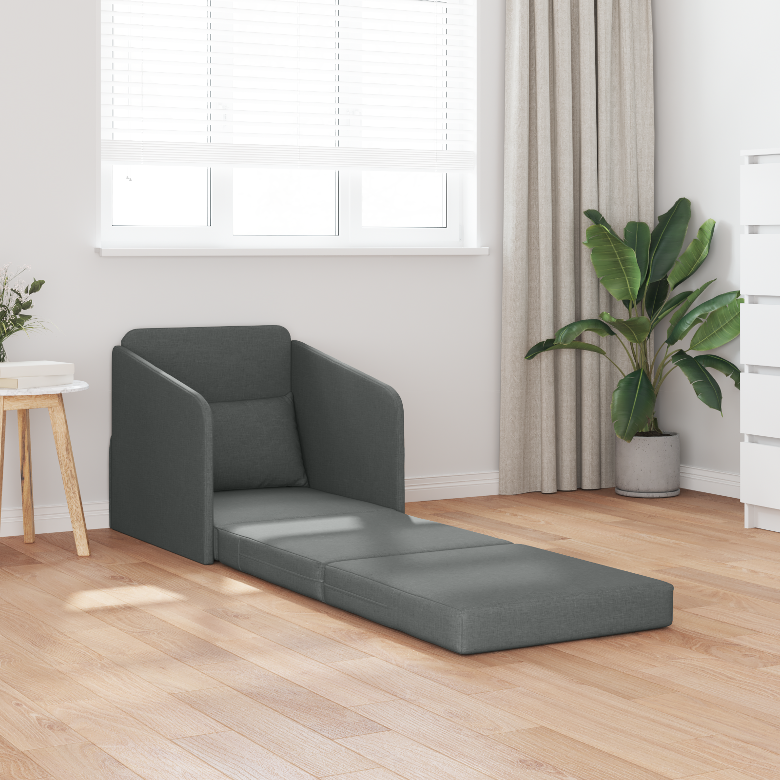 Sofa Bed Dark Grey 65 x 80 x 83 cm Fabric