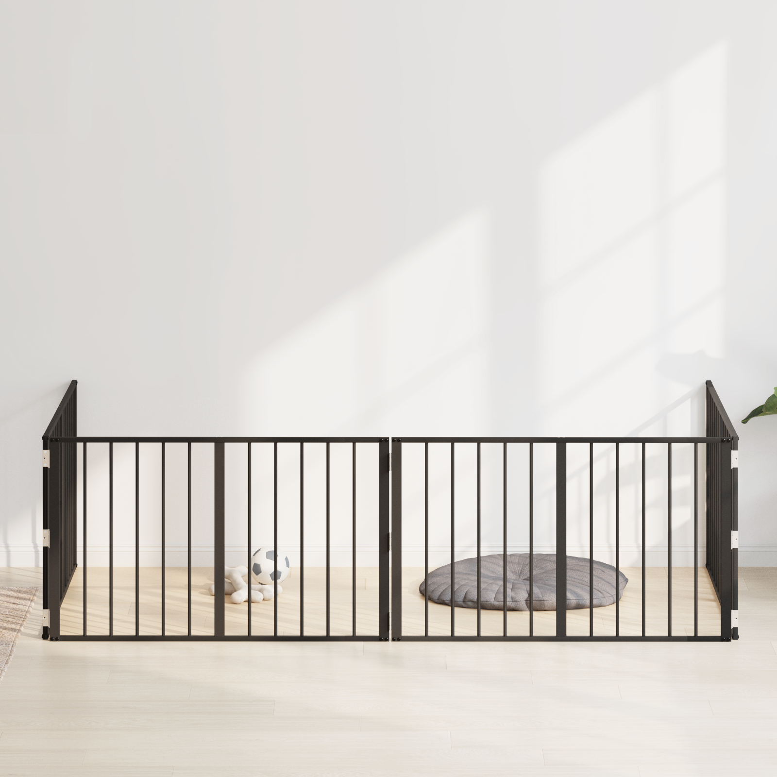 Dog Gate 4 pcs Black 100 x 60 cm Galvanised Steel