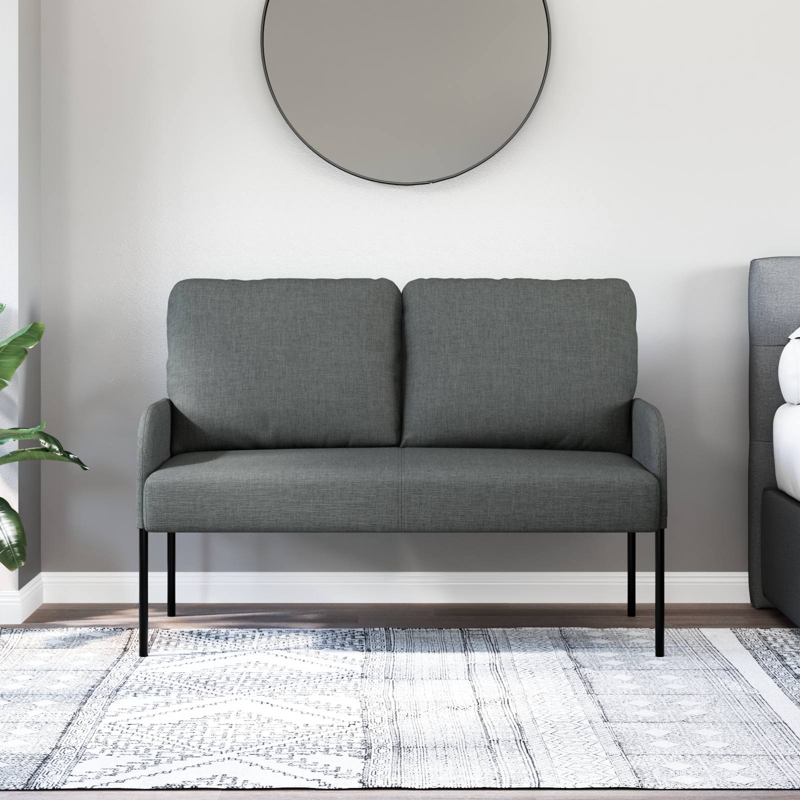 Sofas with Cushion 110cm Dark Grey Plywood