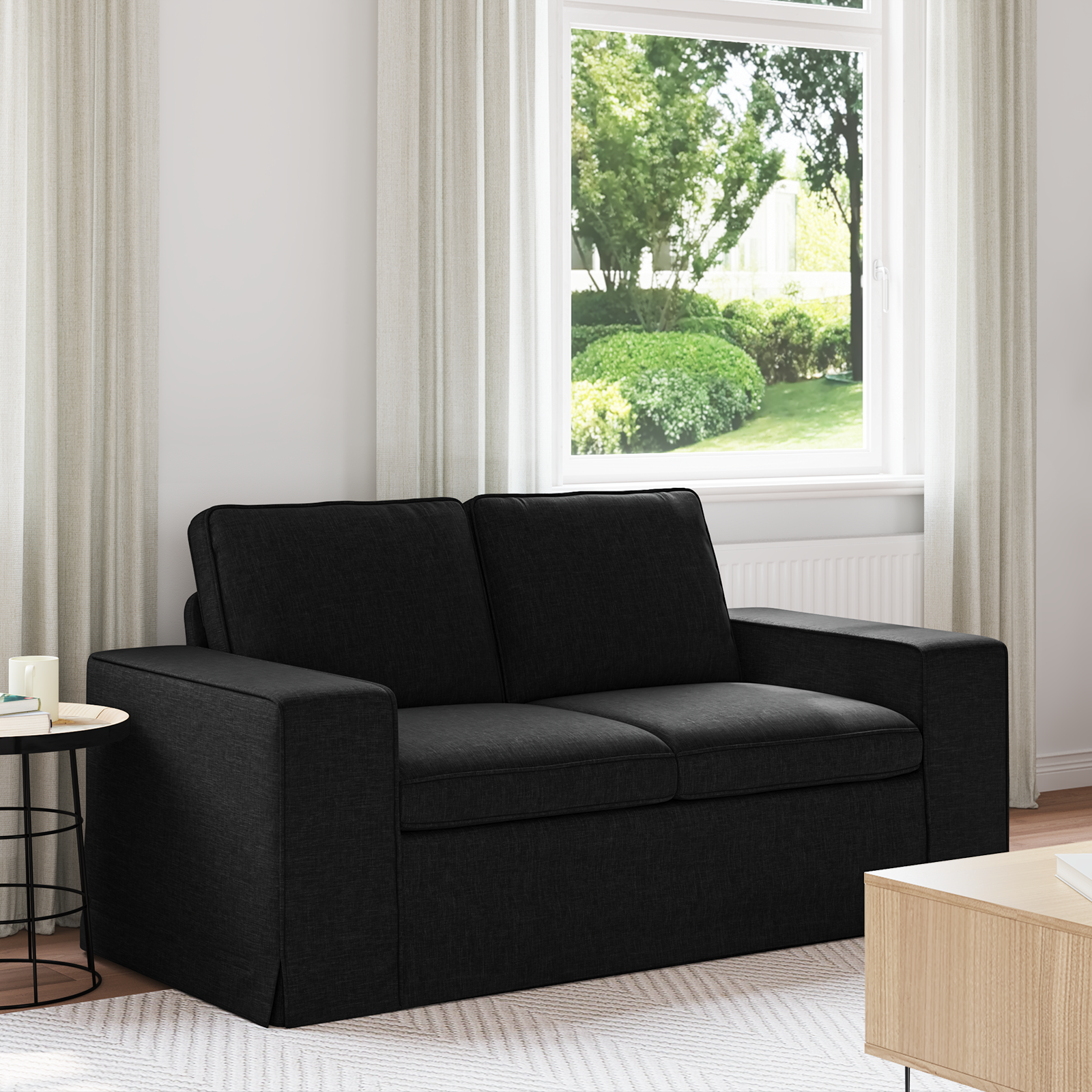 Sofa Black 162 x 80 x 82 cm Fabric