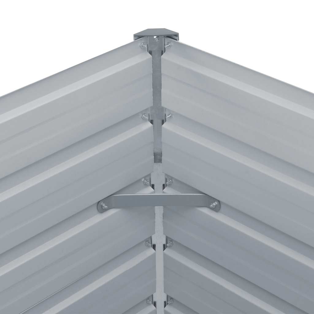 Raised Garden Bed 129x129x45 cm Galvanised Steel Grey