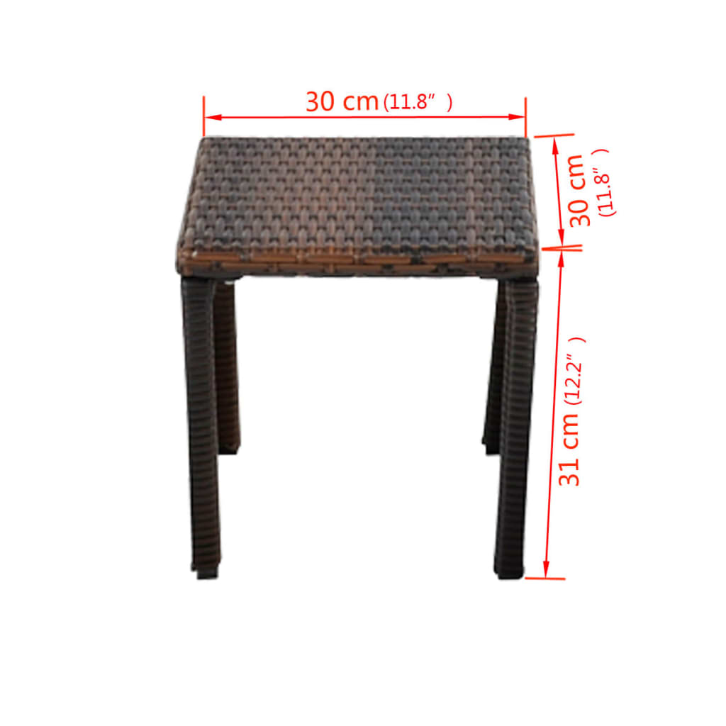 Sun Loungers with Table Poly Rattan Brown