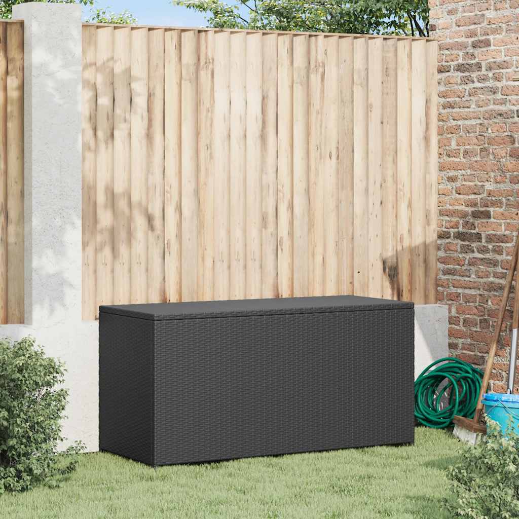 Garden Storage Box Black 120x50x60 cm Poly Rattan