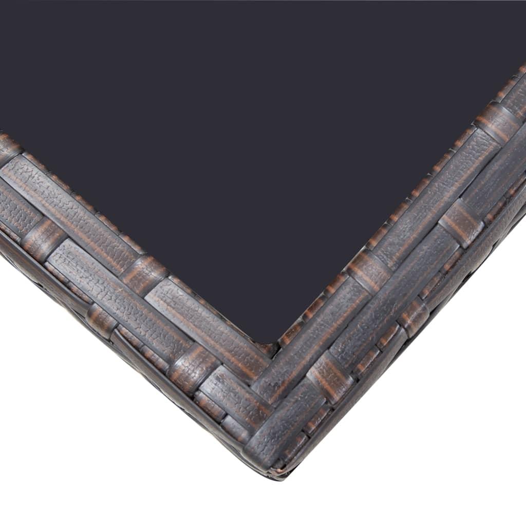 13 Piece Outdoor Dining Set with Cushions Poly Rattan Brown