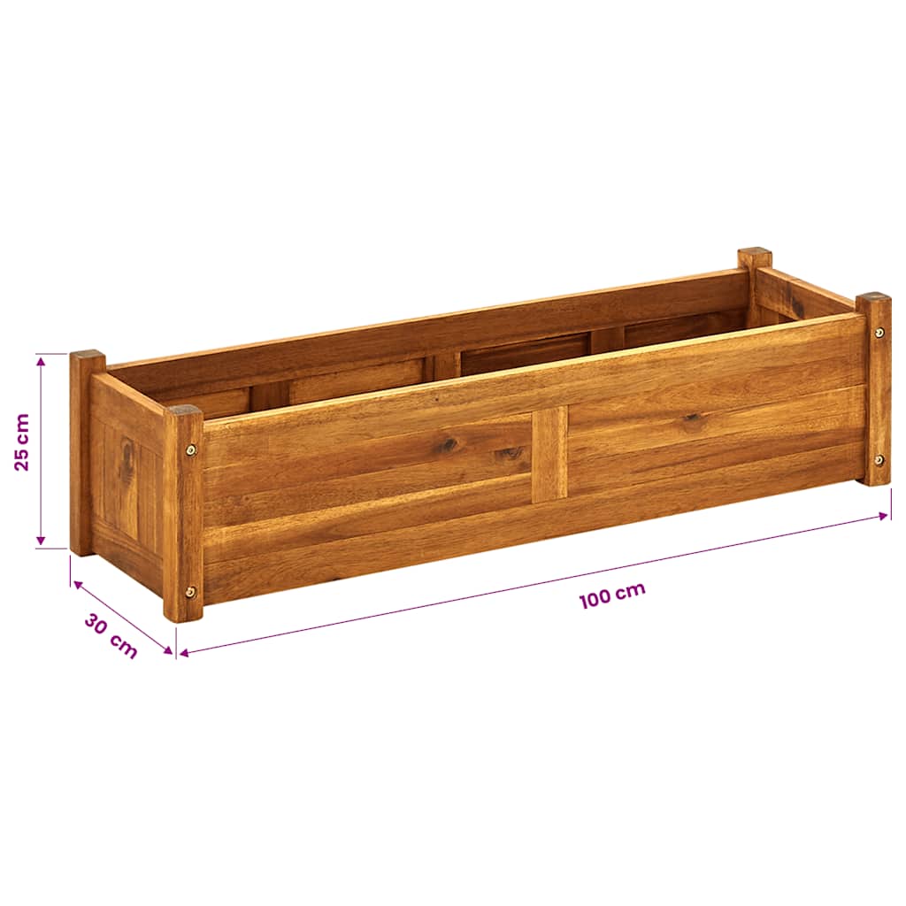 Garden Raised BedAcacia Wood 100x30x25 cm