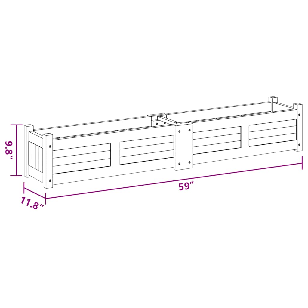 Garden Raised Bed Acacia Wood 150x30x25 cm