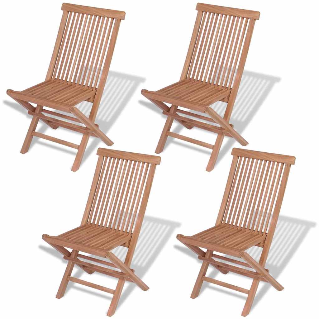 Folding Chairs 4 pcs for Garden & Outdoor Teak Wood