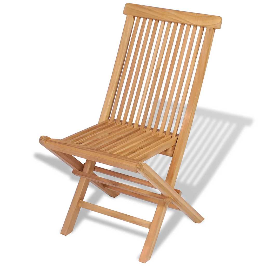 Folding Garden Chairs 4 pcs Solid Teak Wood