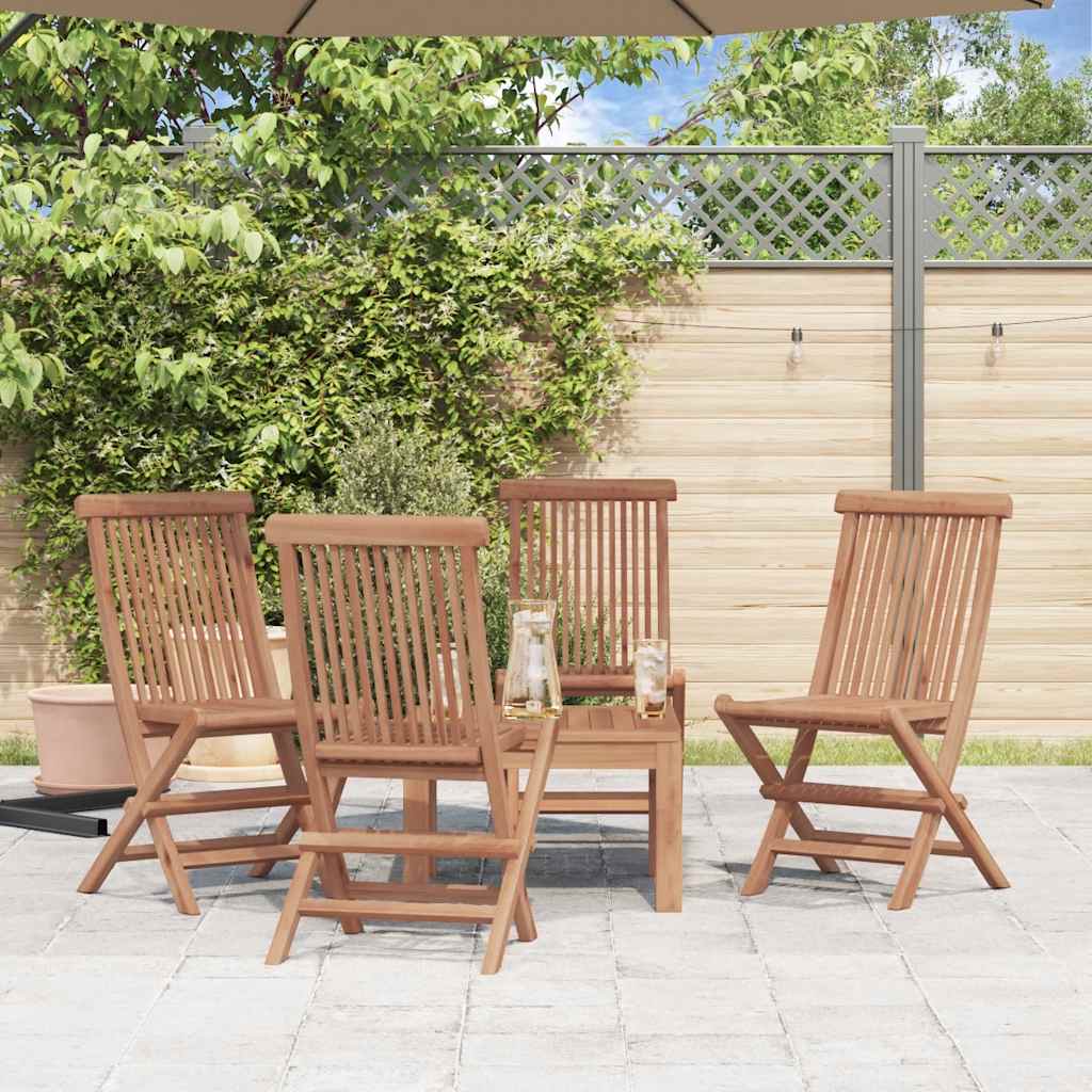 Folding Chairs 4 pcs for Garden & Outdoor Teak Wood
