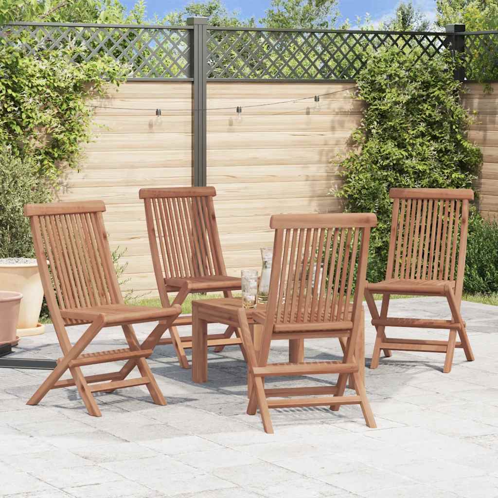 Folding Chairs 4 pcs for Garden & Outdoor Teak Wood