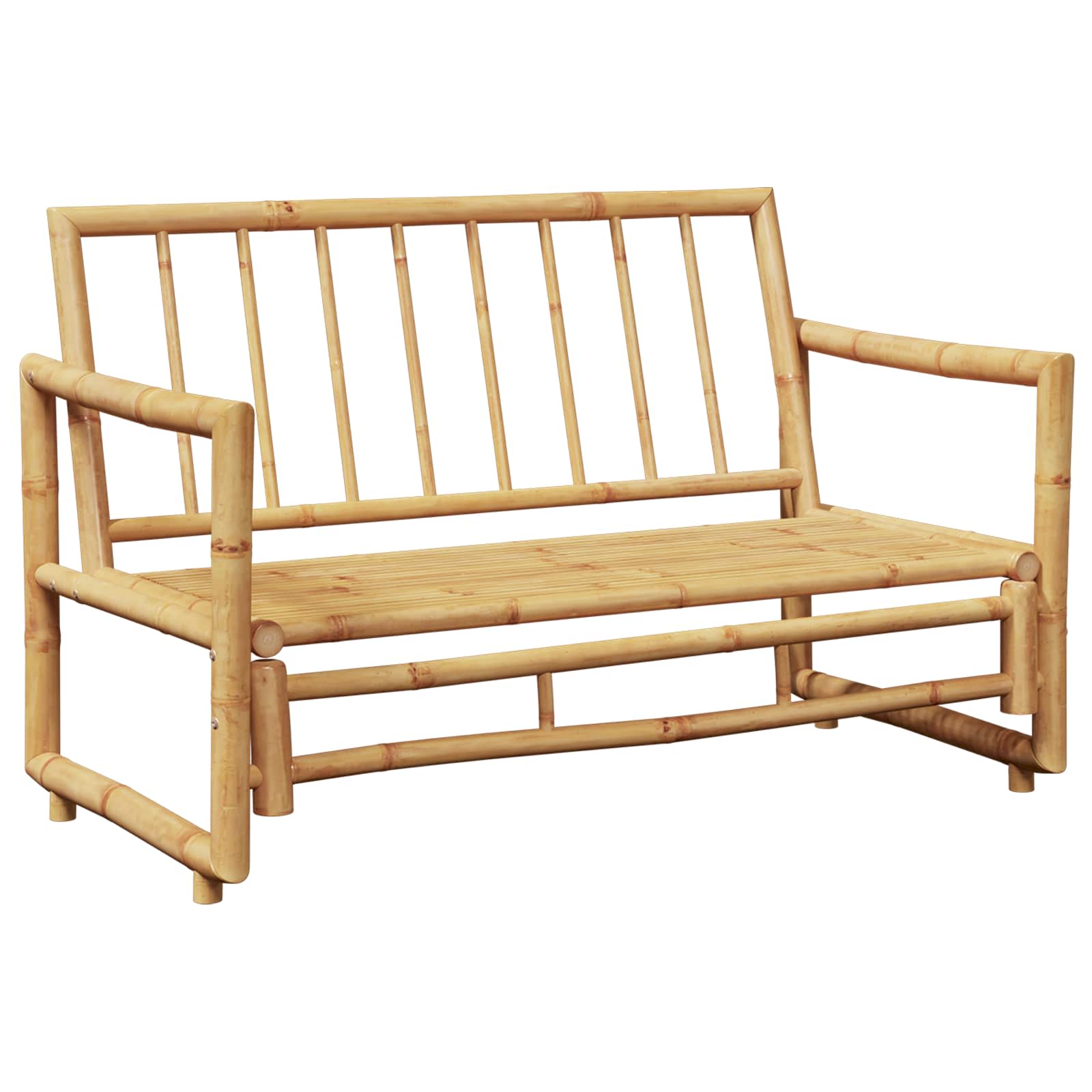 2 Seater Garden Sofa with Cushions Bamboo