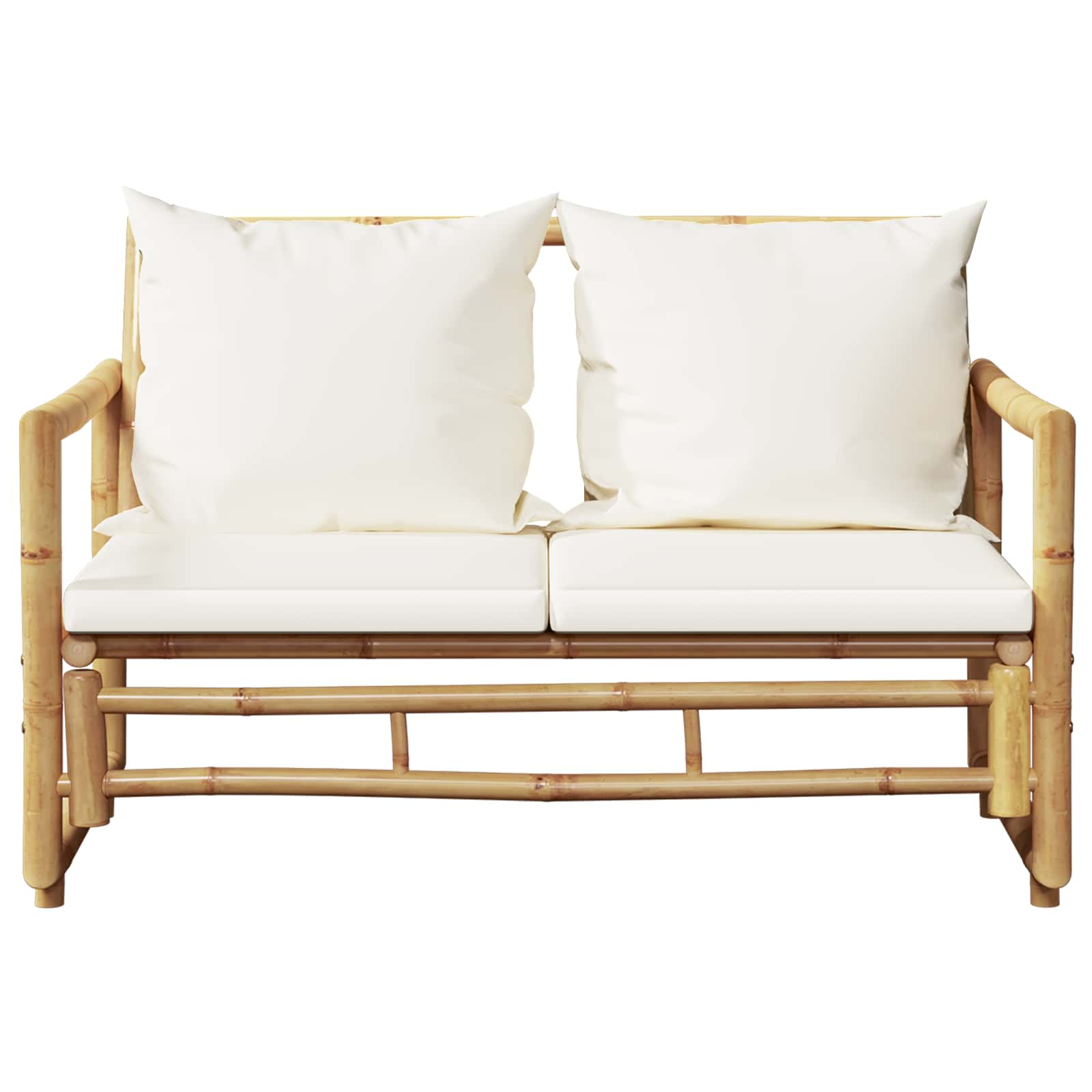 2 Seater Garden Sofa with Cushions Bamboo