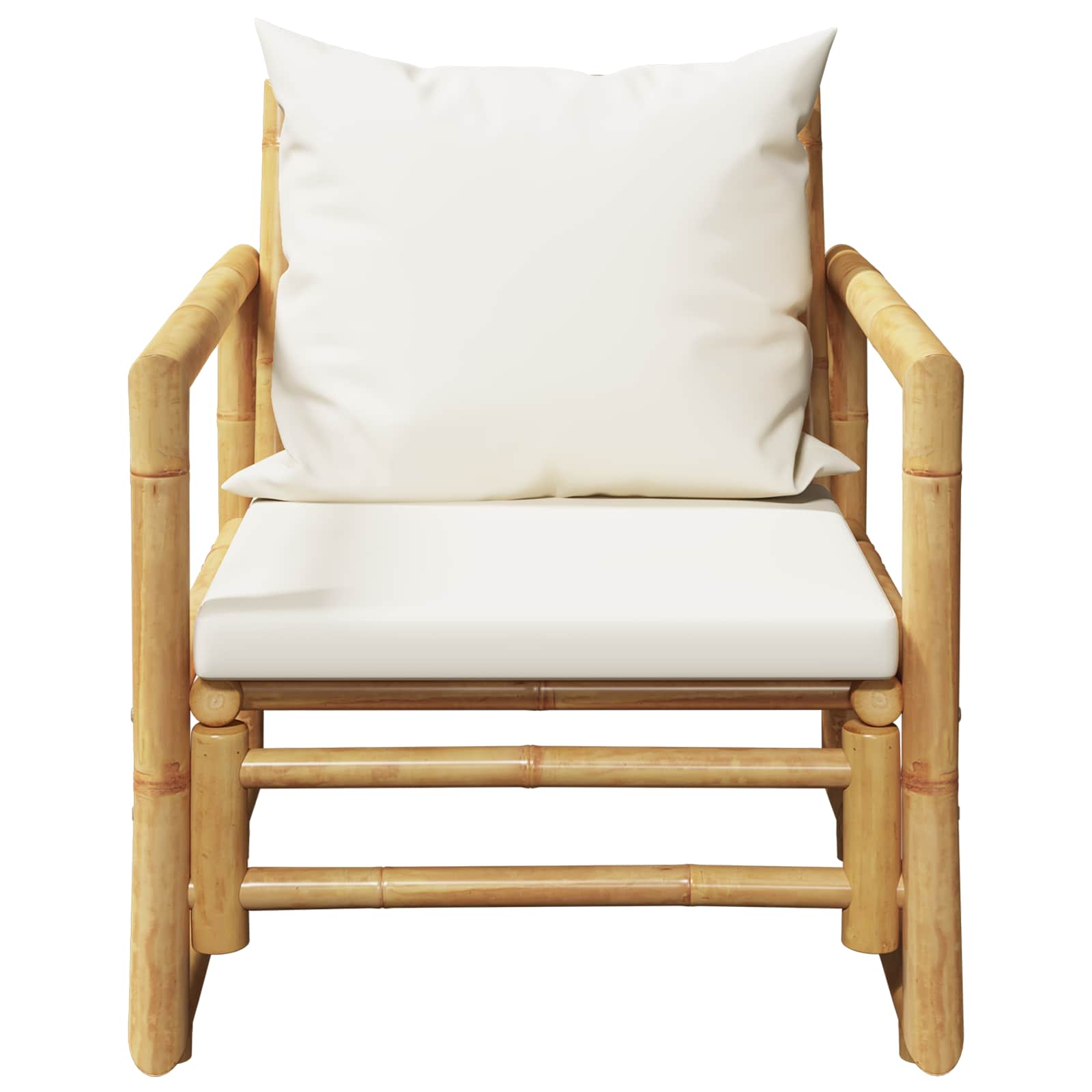 Garden Chairs 2 pcs with Cushions and Pillows Bamboo
