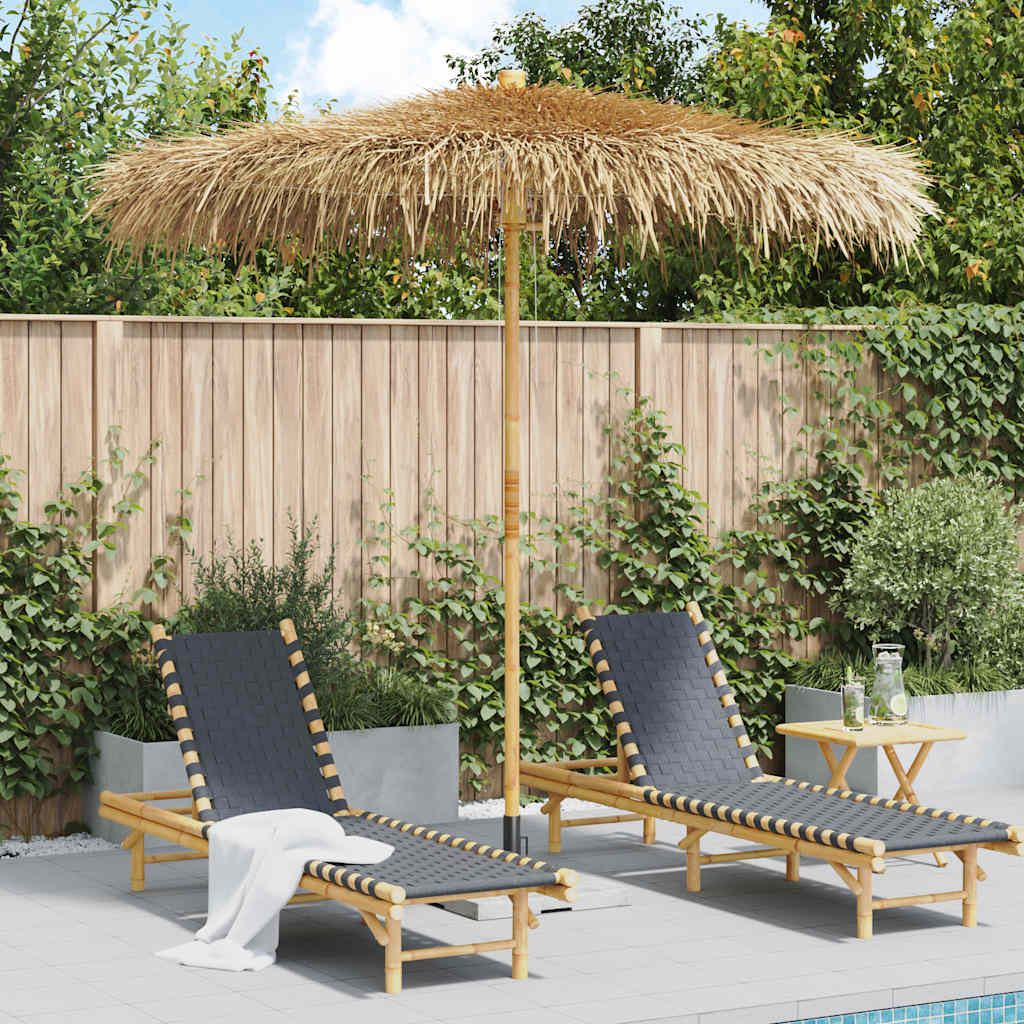 Bamboo Garden Parasol with Banana Leaf Roof 210 cm