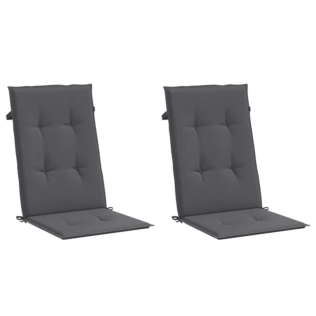Garden Highback Chair Cushions 2 pcs Anthracite 120x50x2 cm Fabric