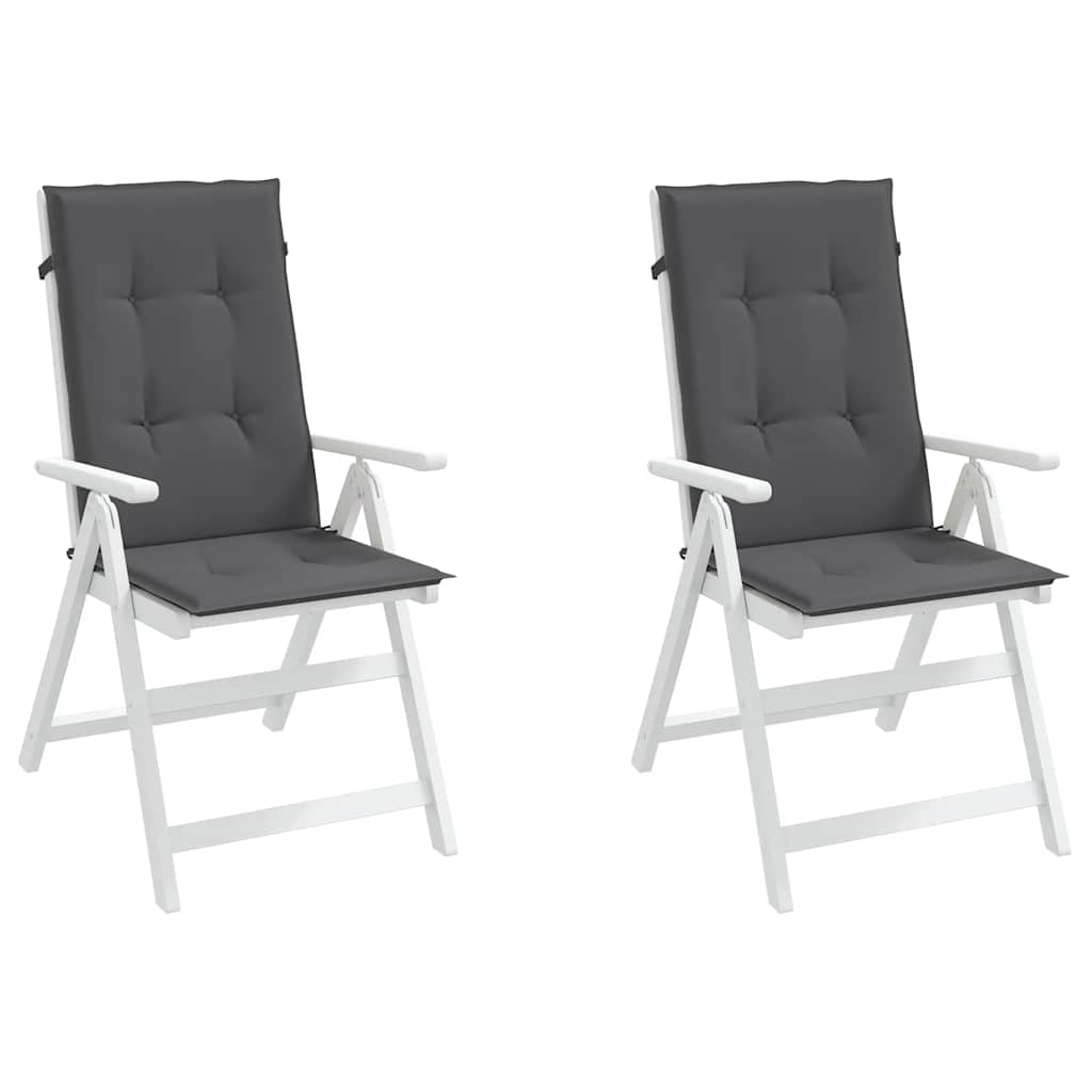 Garden Highback Chair Cushions 2 pcs Anthracite 120x50x2 cm Fabric