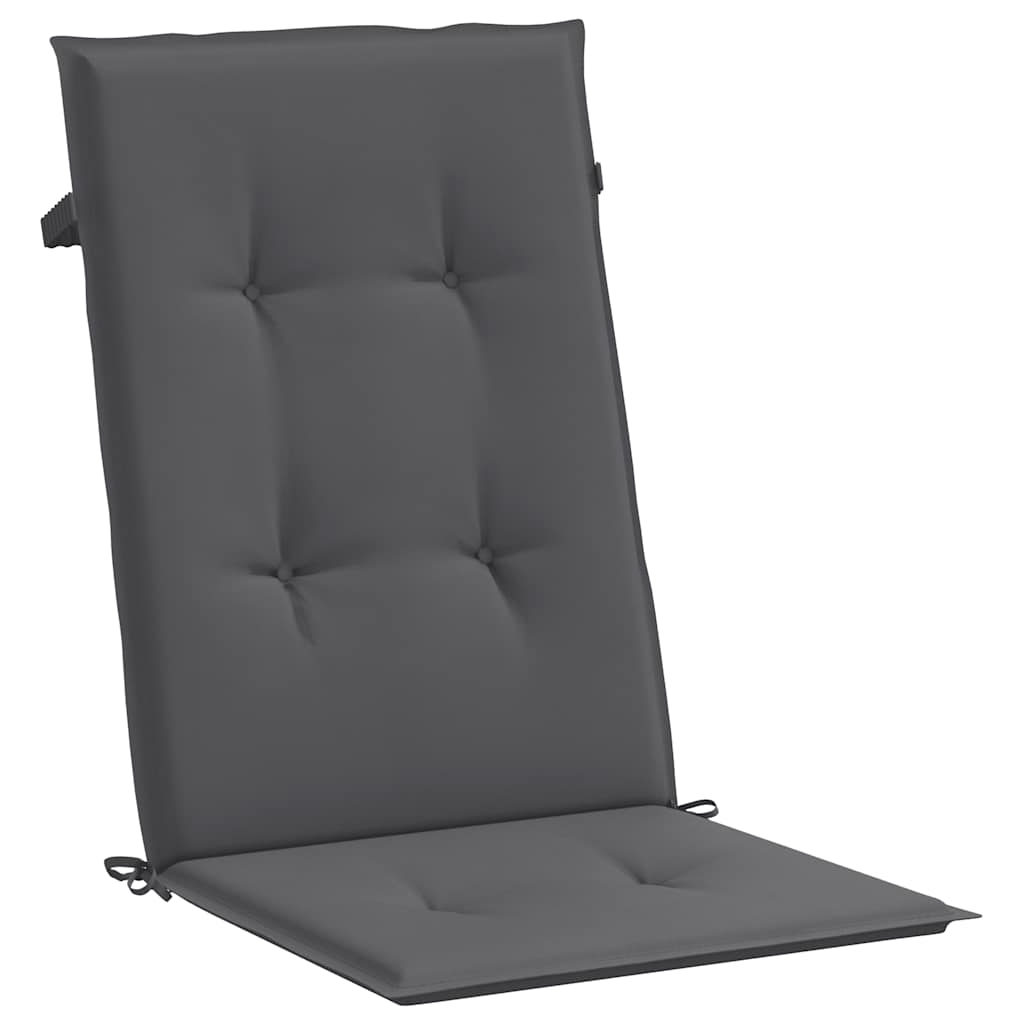 Garden Highback Chair Cushions 2 pcs Anthracite 120x50x2 cm Fabric