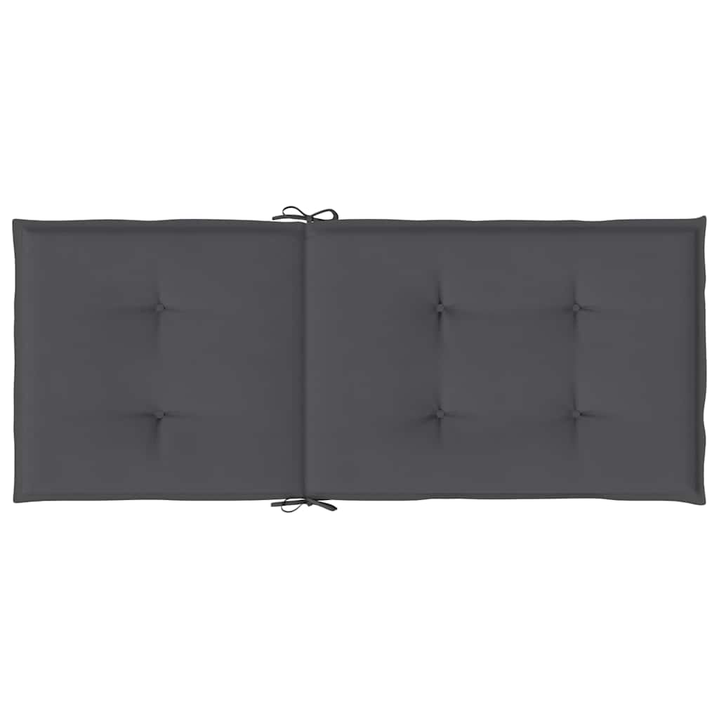 Garden Highback Chair Cushions 2 pcs Anthracite 120x50x2 cm Fabric