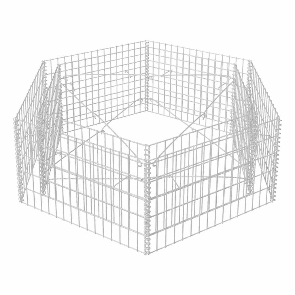 Hexagonal Gabion Raised Bed 160x140x50 cm