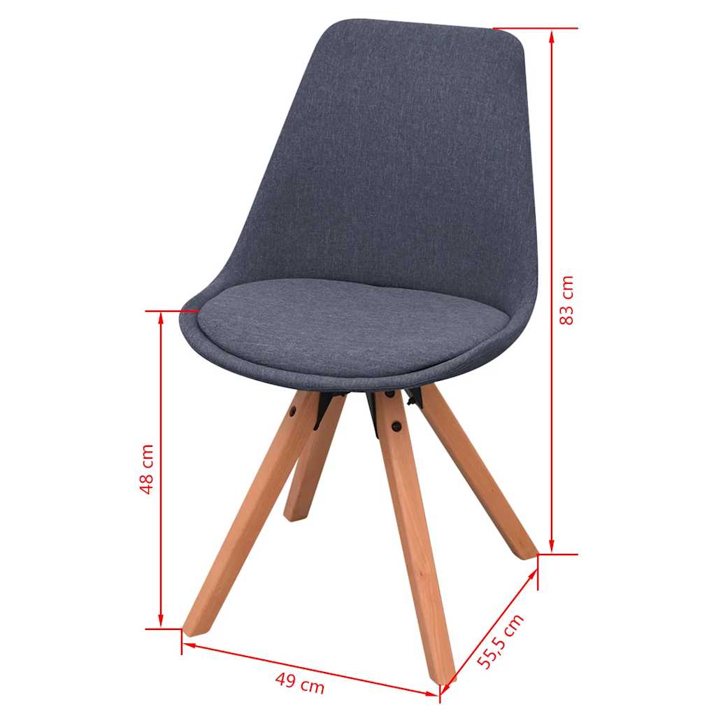 Dining Chairs 2 pcs Dark Grey Fabric