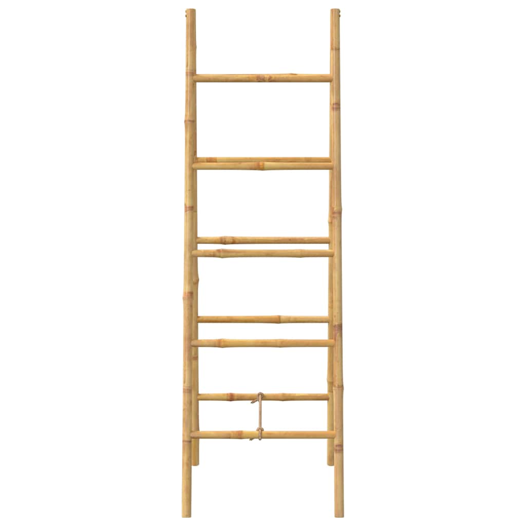 Double Towel Ladder with 5 Rungs Bamboo 50x160 cm