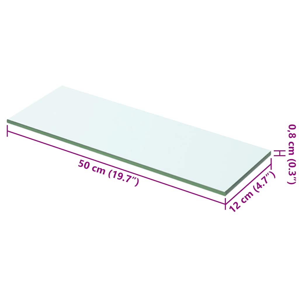Shelf Panel Glass Clear 50x12 cm
