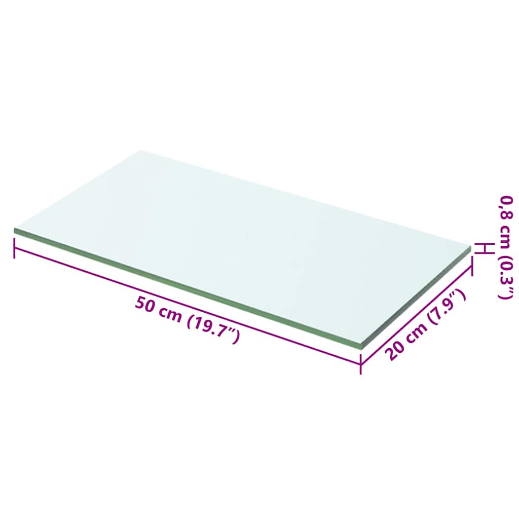Shelf Panel Glass Clear 50x20 cm