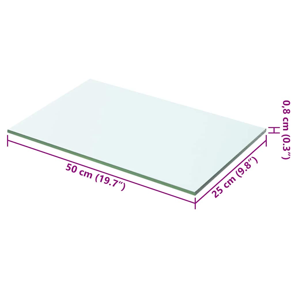 Shelf Panel Glass Clear 50x25 cm