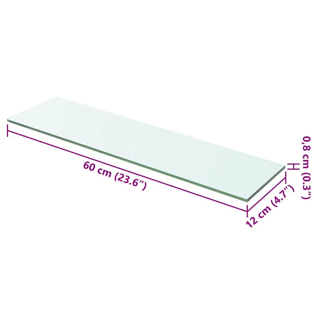 Shelf Panel Glass Clear 60x12 cm