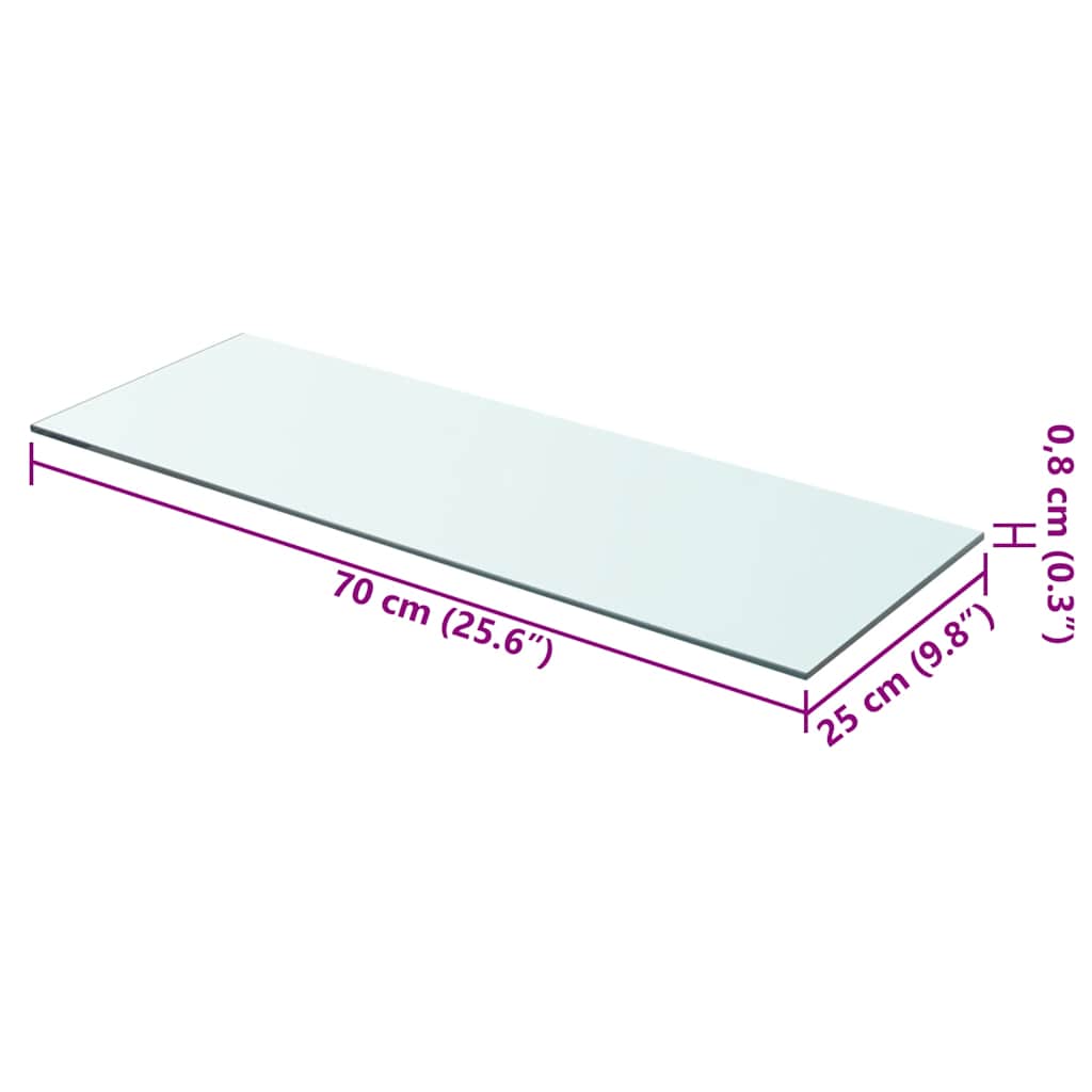 Shelf Panel Glass Clear 70x25 cm