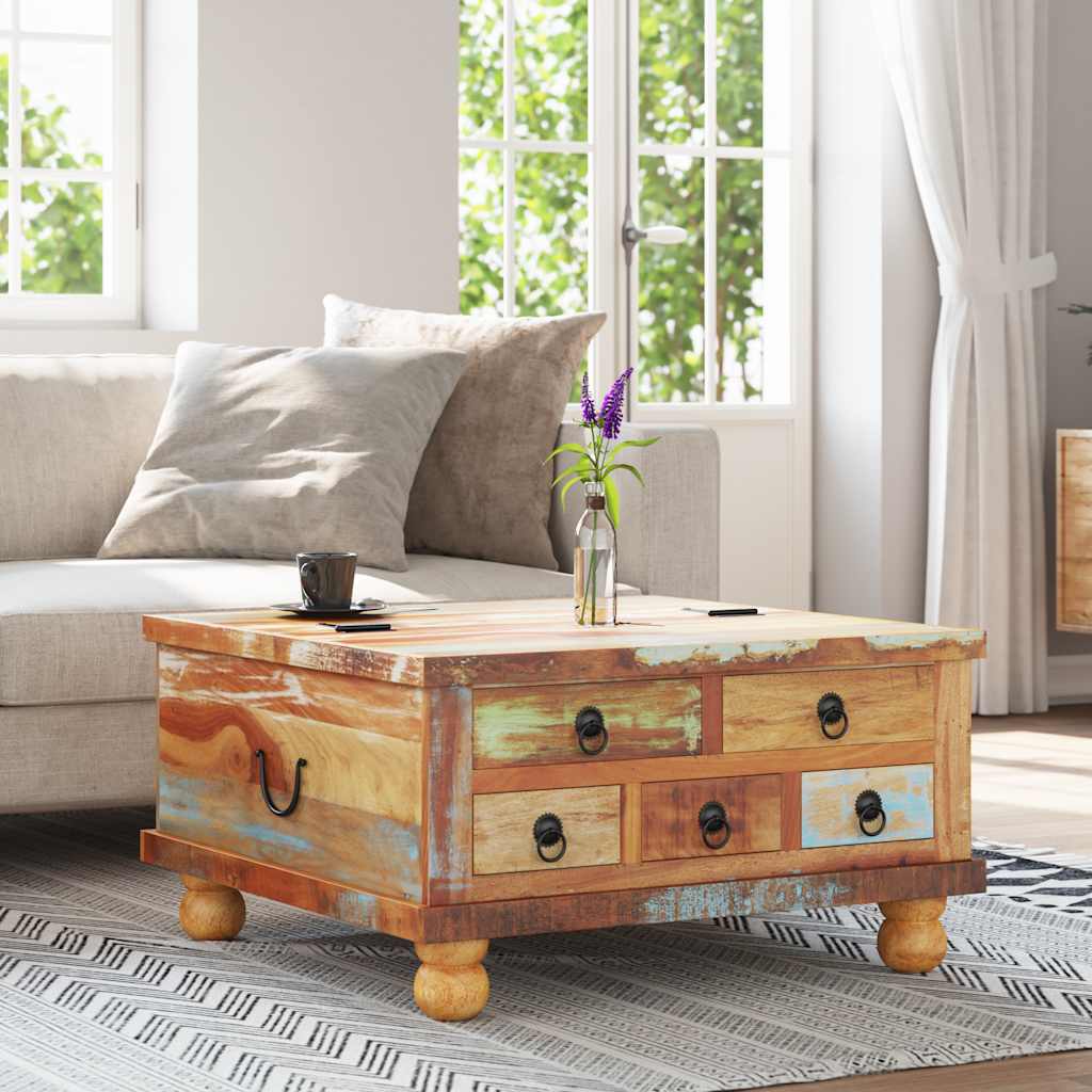 Coffee Table Reclaimed Wood 70x70x38 cm