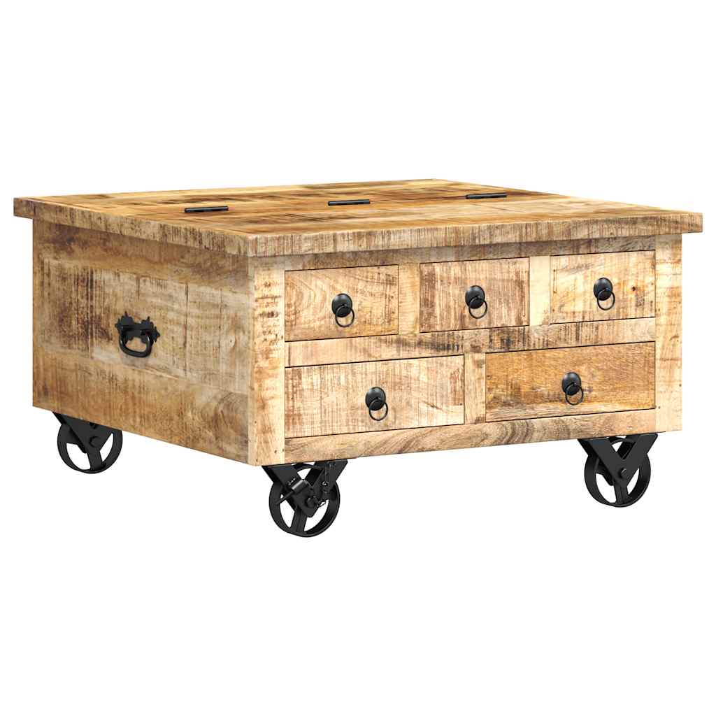 Coffee Table Rough Mango Wood 70x70x40 cm