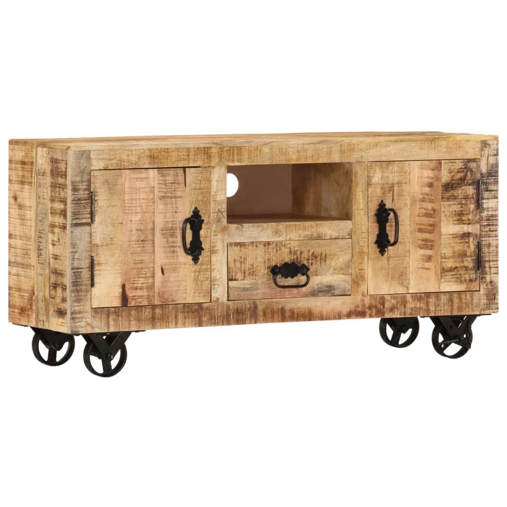 TV Cabinet Rough Mango Wood 110x30x50 cm