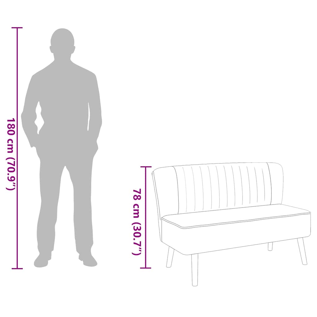 Sofa Fabric 117x55.5x77 cm Yellow