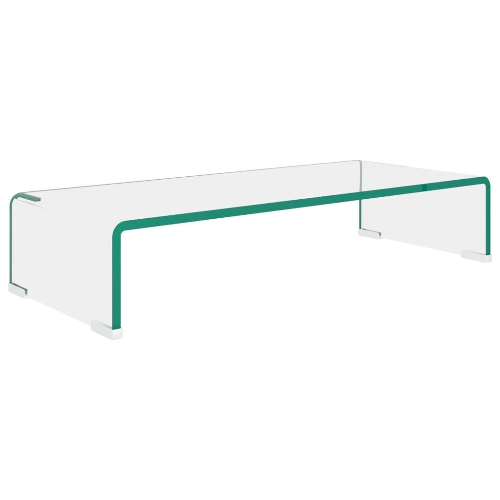 TV Stand/Monitor Riser Glass Clear 60x25x11 cm