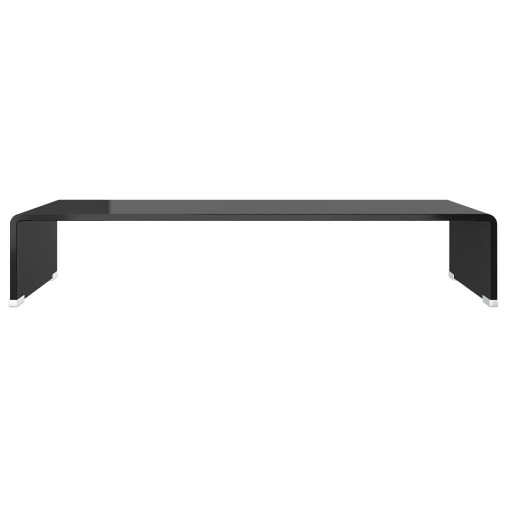 TV Stand/Monitor Riser Glass Black 70x30x13 cm