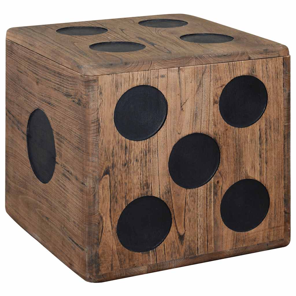 Storage Box Mindi Wood 40x40x40 cm Dice Design