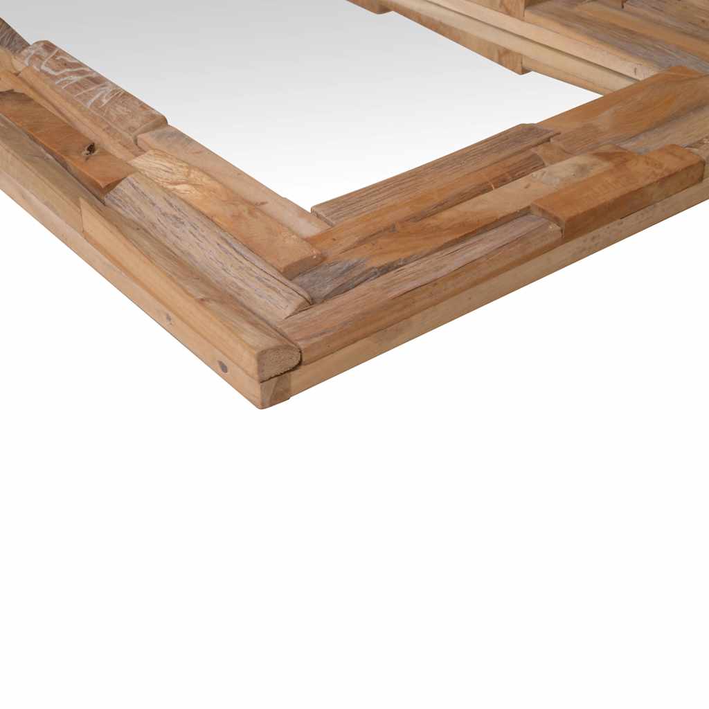 Decorative Mirror Teak 90x60 cm Rectangular