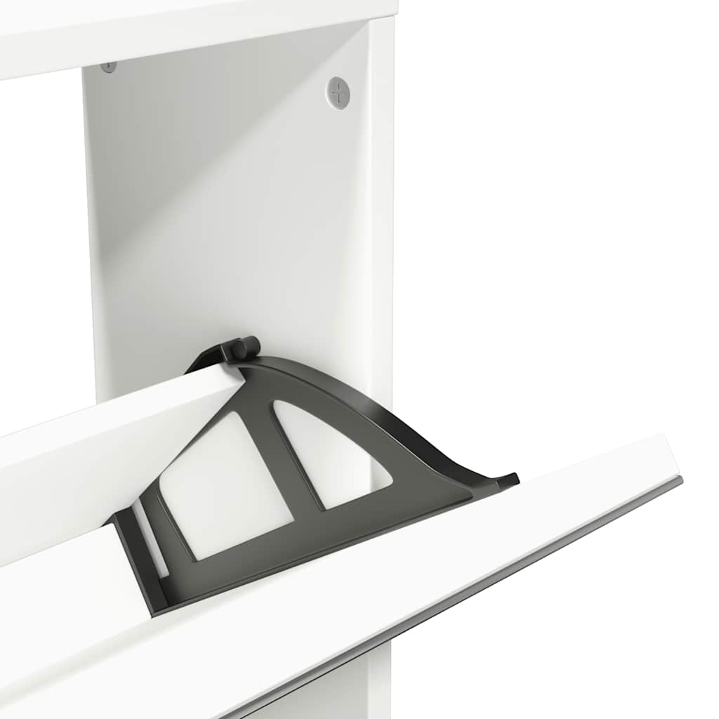 Shoe Cabinet 5-Layer Mirror White 63x17x169.5 cm